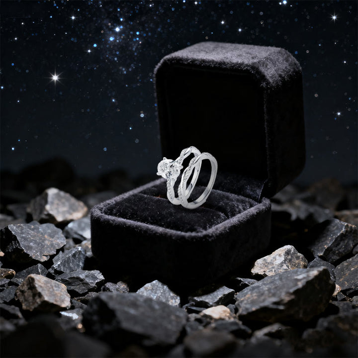 Olivenorma Celestial Nyx Moissanite Twist Ring Set - image 2