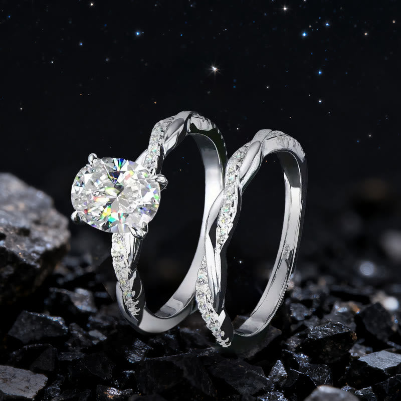 Olivenorma Celestial Nyx Moissanite Twist Ring Set - image 5