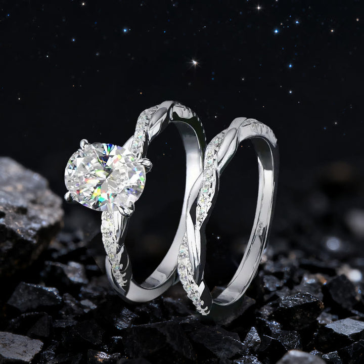 Olivenorma Celestial Nyx Moissanite Twist Ring Set - image 5