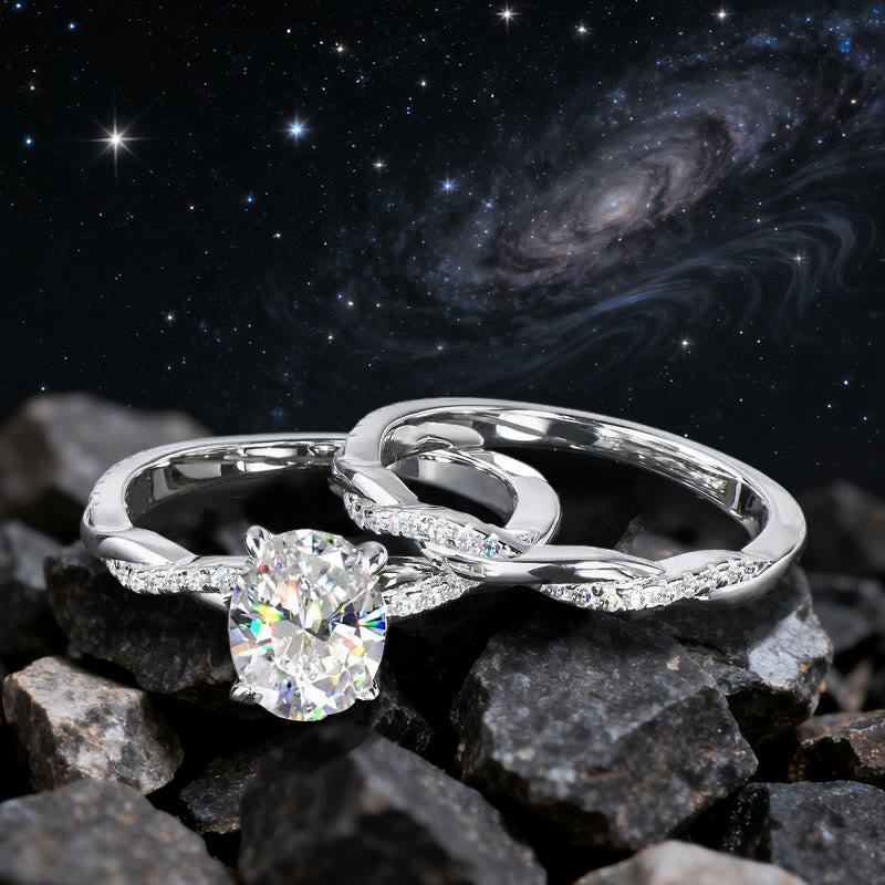 Olivenorma Celestial Nyx Moissanite Twist Ring Set - image 3