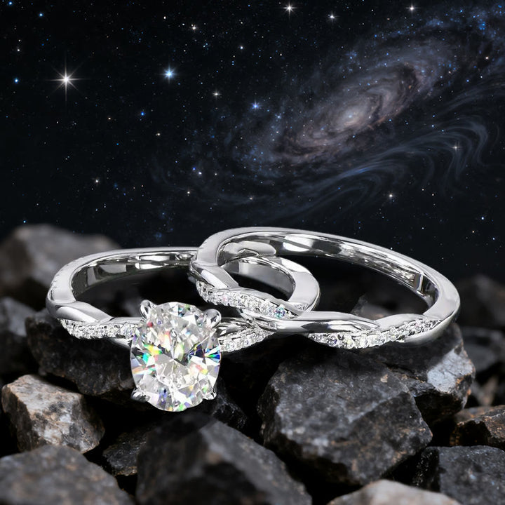 Olivenorma Celestial Nyx Moissanite Twist Ring Set - image 3