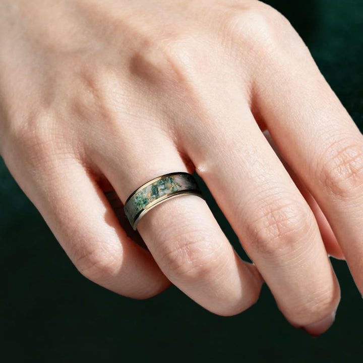 Olivenorma The Frosted Tea Leaf - Anello in agata muschiata - image 1