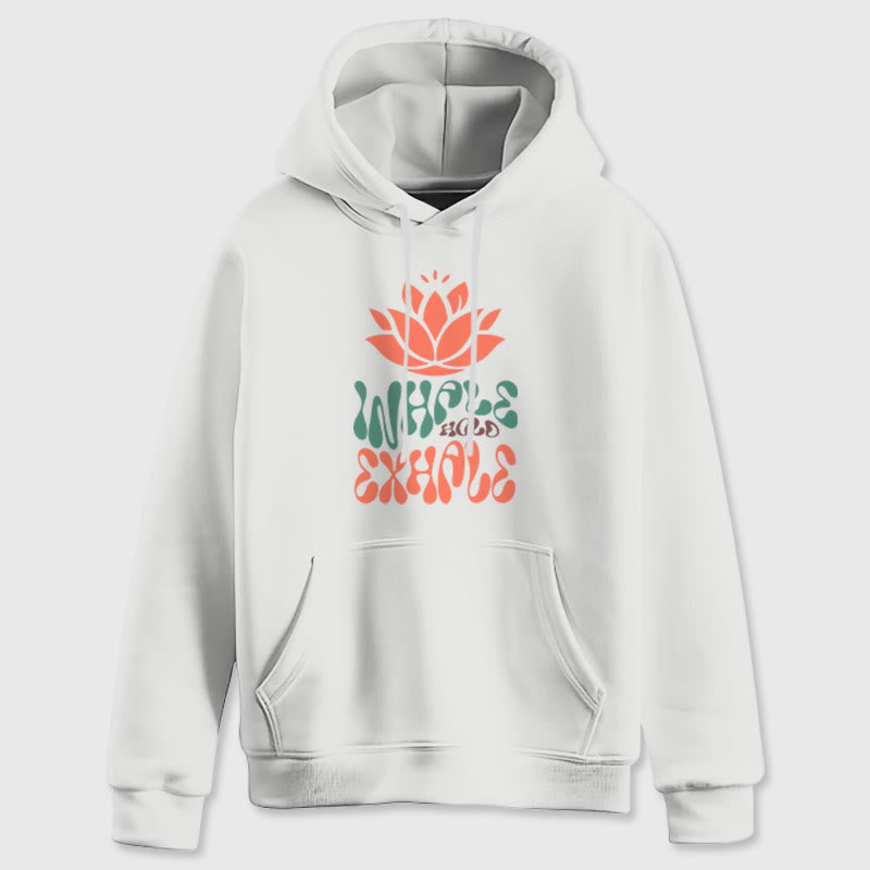 Olivenorma INHALE & EXHALE Lotus Yoga Meditation Fleece Sweater Unisex Felpe con cappuccio a maniche lunghe - image 1