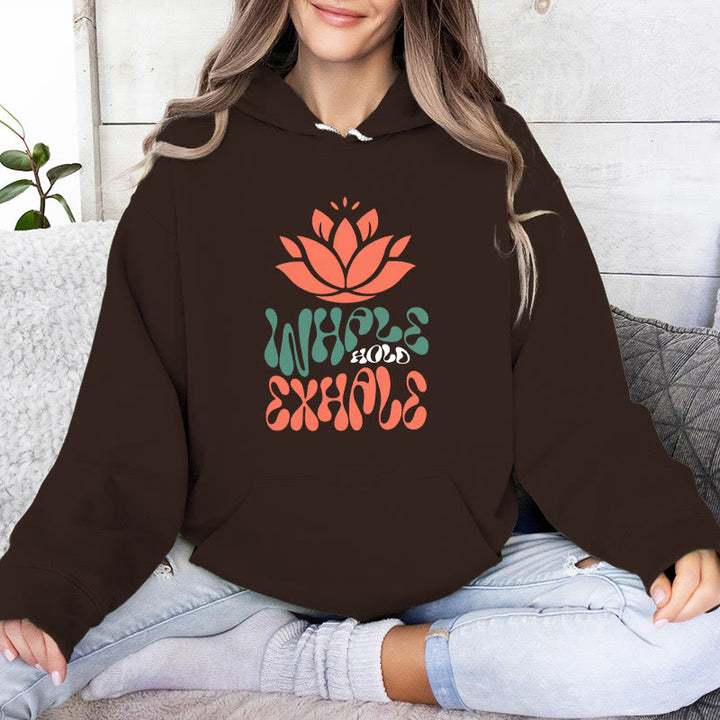 Olivenorma INHALE & EXHALE Lotus Yoga Meditation Fleece Sweater Unisex Felpe con cappuccio a maniche lunghe - Marrone - 2XL - image 8