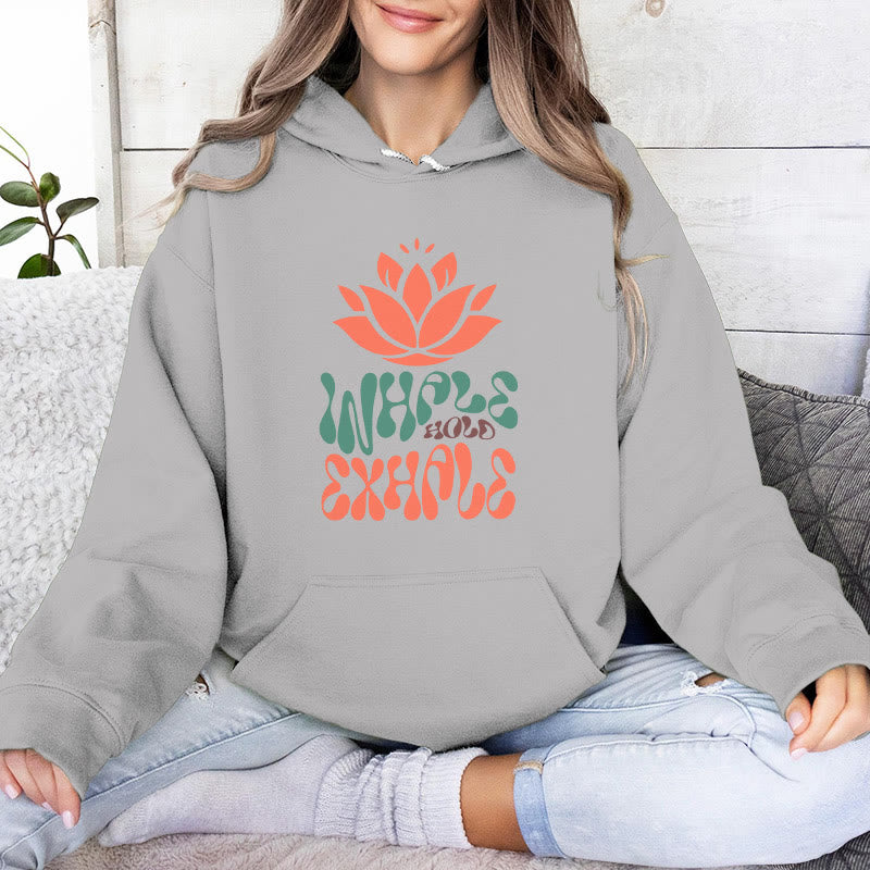Olivenorma INHALE & EXHALE Lotus Yoga Meditation Fleece Sweater Unisex Felpe con cappuccio a maniche lunghe - Grigio - 2XL - image 6