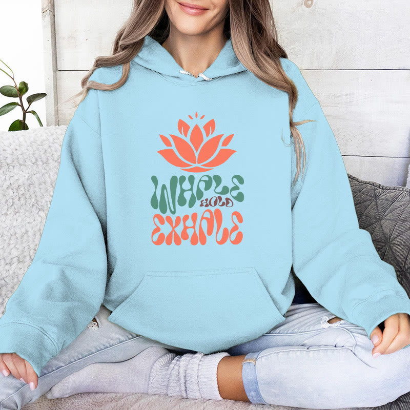 Olivenorma INHALE & EXHALE Lotus Yoga Meditation Fleece Sweater Unisex Felpe con cappuccio a maniche lunghe - Blu - 2XL - image 16