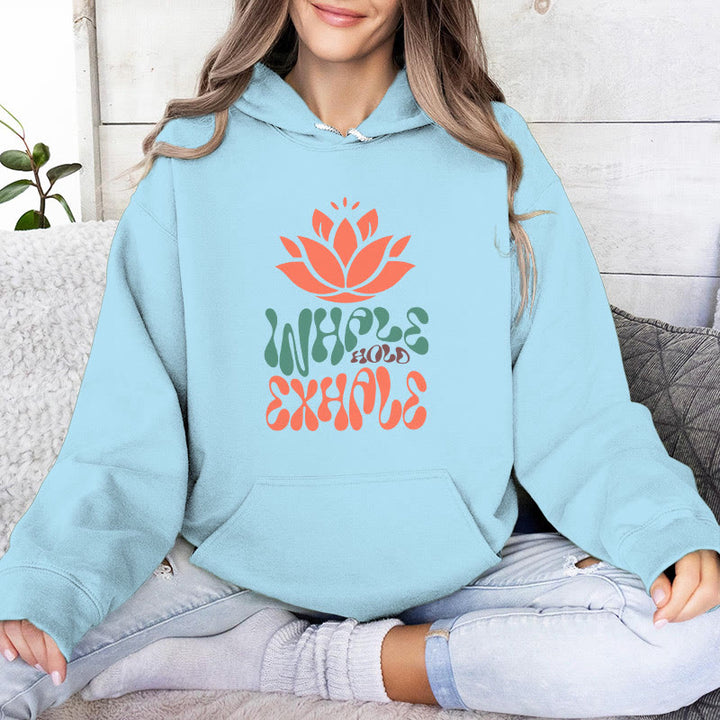 Olivenorma INHALE & EXHALE Lotus Yoga Meditation Fleece Sweater Unisex Felpe con cappuccio a maniche lunghe - Blu - 2XL - image 16