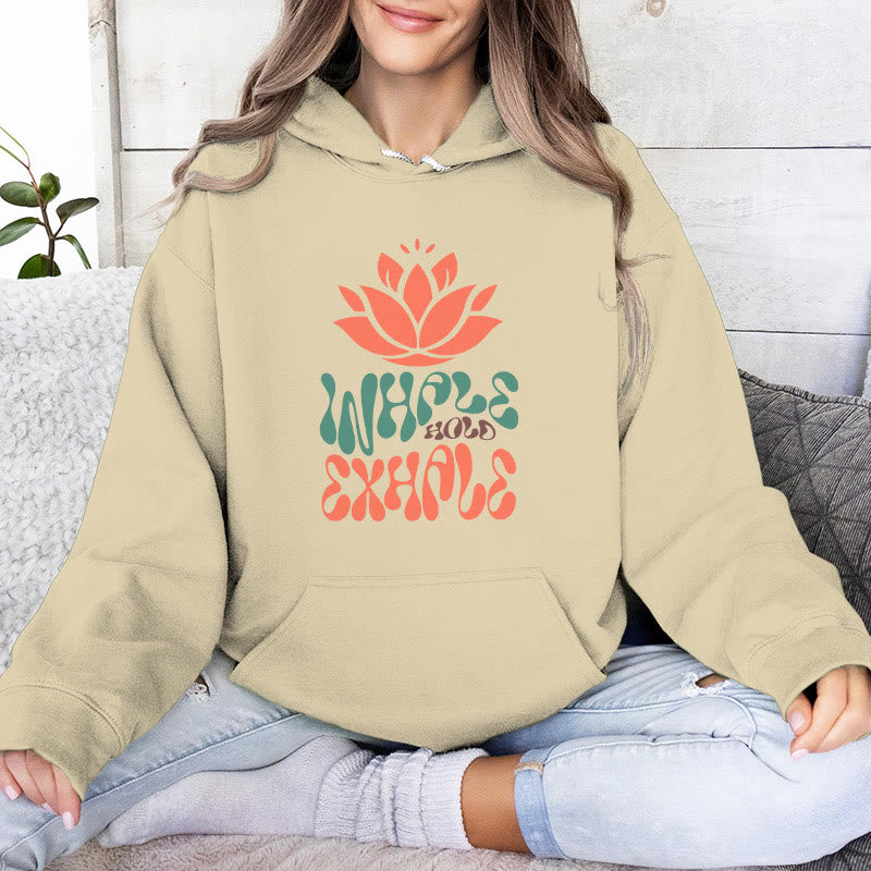 Olivenorma INHALE & EXHALE Lotus Yoga Meditation Fleece Sweater Unisex Felpe con cappuccio a maniche lunghe - Giallo chiaro - 2XL - image 10