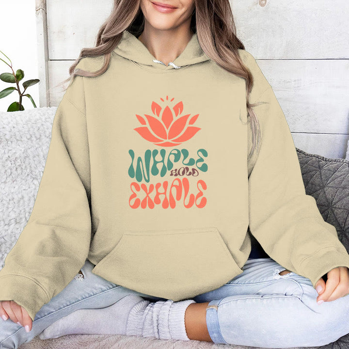 Olivenorma INHALE & EXHALE Lotus Yoga Meditation Fleece Sweater Unisex Felpe con cappuccio a maniche lunghe - Giallo chiaro - 2XL - image 10