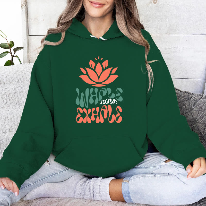 Olivenorma INHALE & EXHALE Lotus Yoga Meditation Fleece Sweater Unisex Felpe con cappuccio a maniche lunghe - Verde - 2XL - image 14