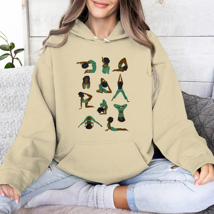 Olivenorma Yoga Poses Felpe oversize Outfit Maglioni in pile Top Felpe con cappuccio - Giallo chiaro - 2XL - image 12