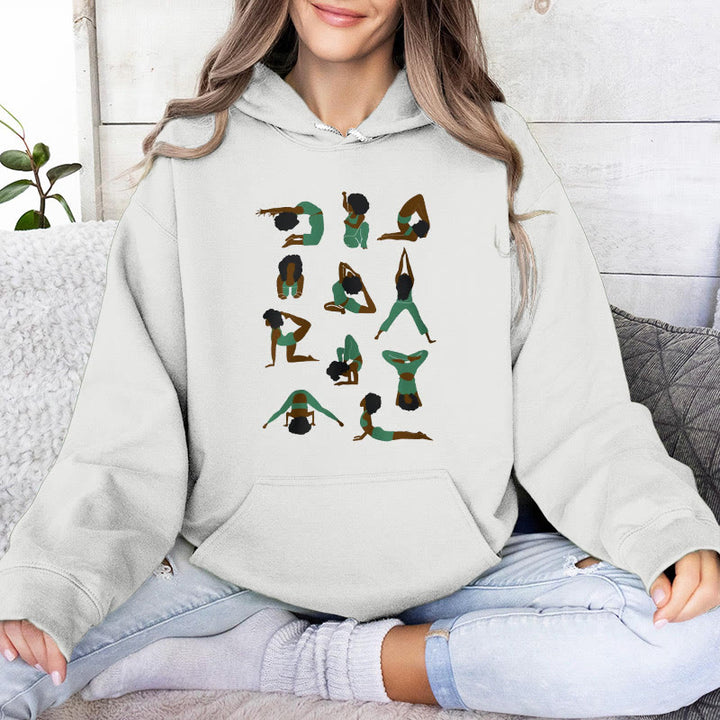 Olivenorma Yoga Poses Felpe oversize Outfit Maglioni in pile Top Felpe con cappuccio - Bianco - 2XL - image 6