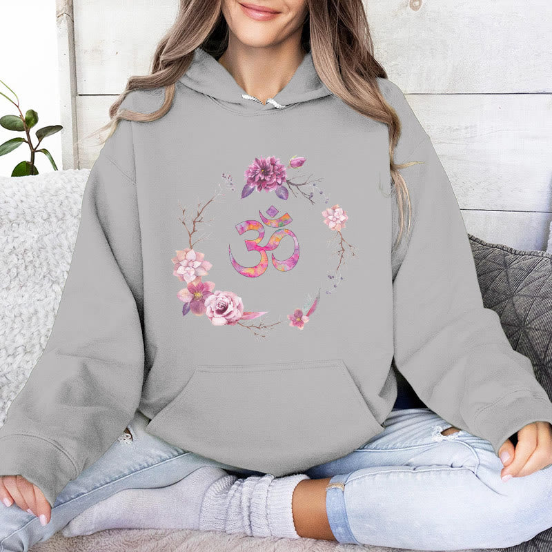Olivenorma OM Symbol Flowers Maglioni Ispiratori Felpe Casual Yoga - Grigio - 2XL - image 9