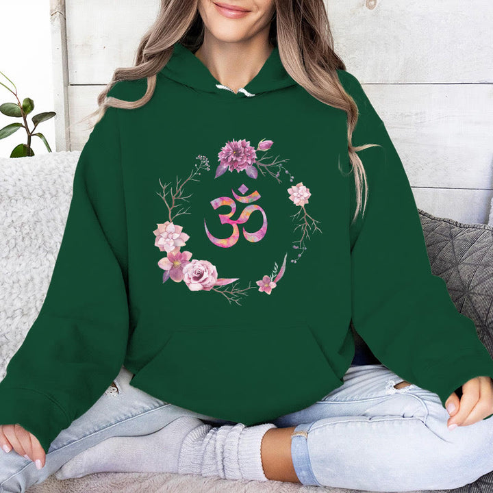 Olivenorma OM Symbol Flowers Maglioni Ispiratori Felpe Casual Yoga - Verde - 2XL - image 15