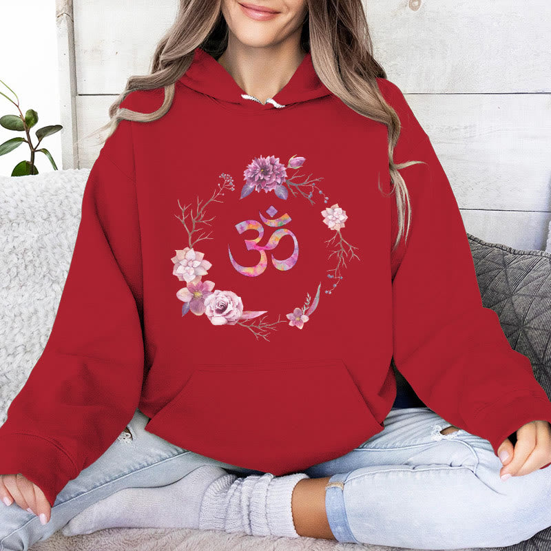 Olivenorma OM Symbol Flowers Maglioni Ispiratori Felpe Casual Yoga - Rosso - 2XL - image 13