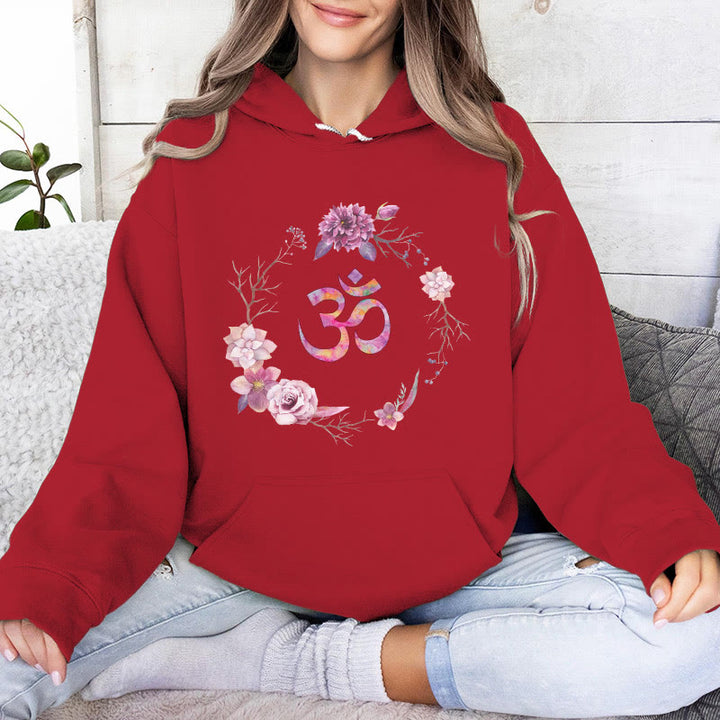 Olivenorma OM Symbol Flowers Maglioni Ispiratori Felpe Casual Yoga - Rosso - 2XL - image 13