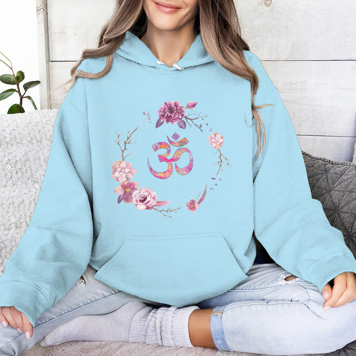 Olivenorma OM Symbol Flowers Maglioni Ispiratori Felpe Casual Yoga - Blu - 2XL - image 17