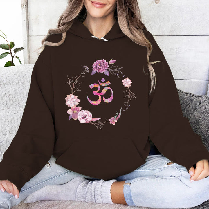 Olivenorma OM Symbol Flowers Maglioni Ispiratori Felpe Casual Yoga - Marrone - 2XL - image 0
