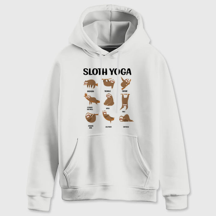Olivenorma Felpe con cappuccio in pile con bradipo divertente, pose yoga, meditazione e yoga - image 7
