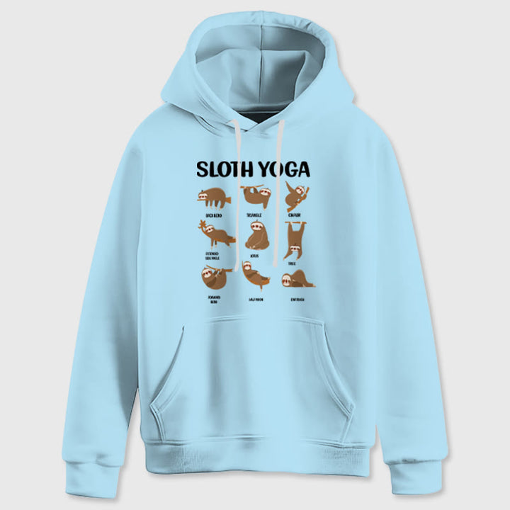 Olivenorma Felpe con cappuccio in pile con bradipo divertente, pose yoga, meditazione e yoga - image 17