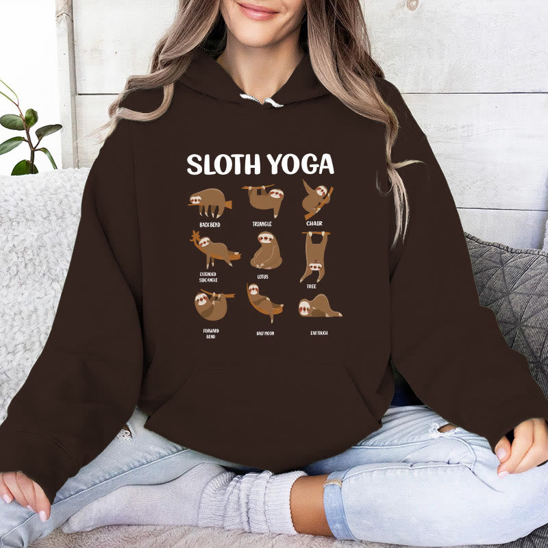 Olivenorma Felpe con cappuccio in pile con bradipo divertente, pose yoga, meditazione e yoga - image 11