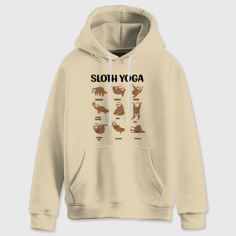 Olivenorma Felpe con cappuccio in pile con bradipo divertente, pose yoga, meditazione e yoga - image 13