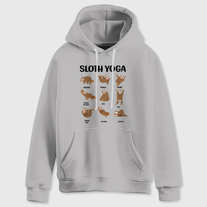 Olivenorma Felpe con cappuccio in pile con bradipo divertente, pose yoga, meditazione e yoga - image 9