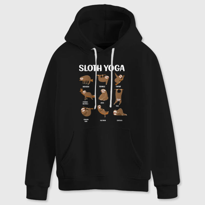 Olivenorma Felpe con cappuccio in pile con bradipo divertente, pose yoga, meditazione e yoga - image 5