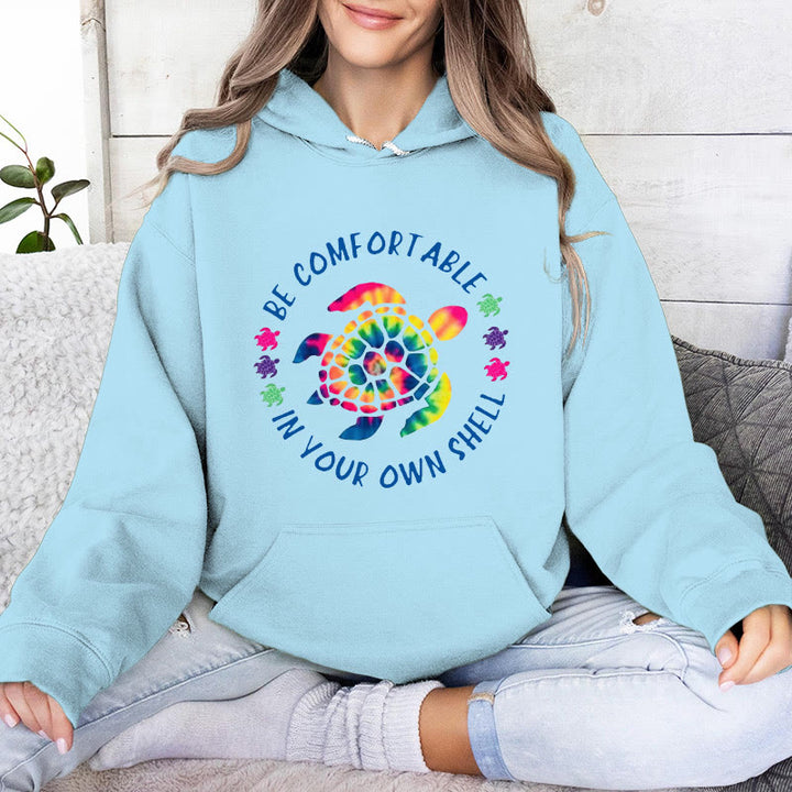 Olivenorma "SENTITI A TUO AGIO NEL TUO GUSCIO" Tartaruga marina Felpe con cappuccio spirituali Felpe con cappuccio in pile - Blu - 2XL - image 16