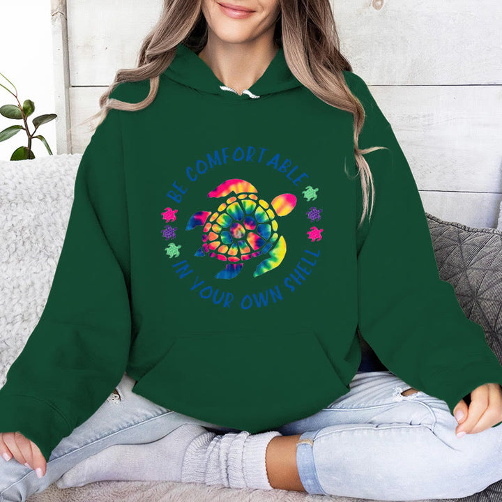 Olivenorma "SENTITI A TUO AGIO NEL TUO GUSCIO" Tartaruga marina Felpe con cappuccio spirituali Felpe con cappuccio in pile - Verde - 2XL - image 14