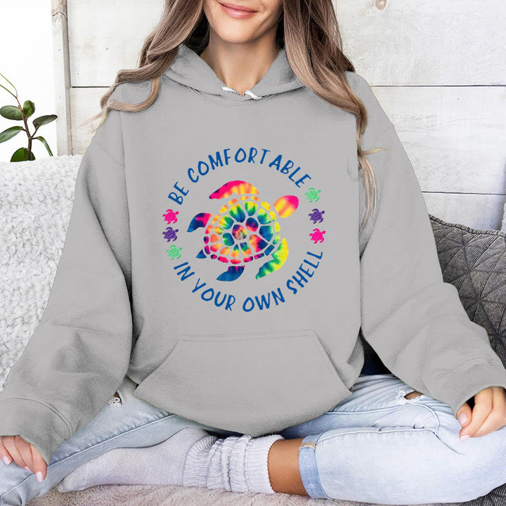 Olivenorma "SENTITI A TUO AGIO NEL TUO GUSCIO" Tartaruga marina Felpe con cappuccio spirituali Felpe con cappuccio in pile - Grigio - 2XL - image 6