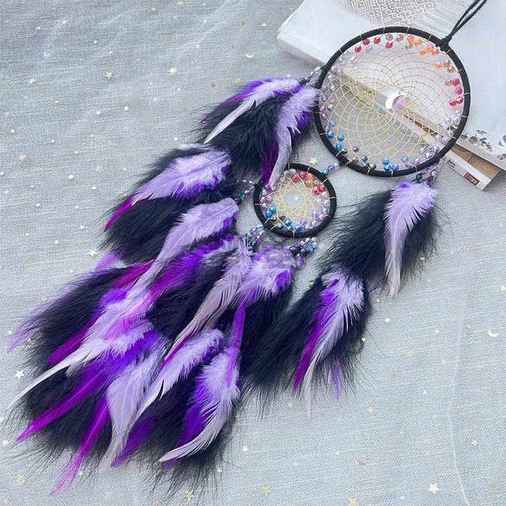 Olivenorma Brilliant Rainbow Crystal Circular Net Boho Dream Catchers - image 3