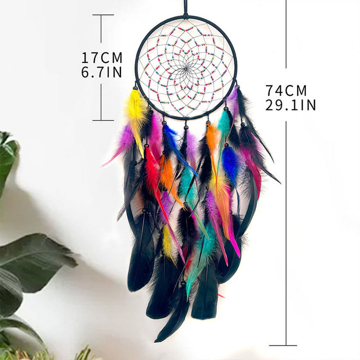 Olivenorma Late Night's Iridescent Feathers - Acchiappasogni circolare fatto a mano - image 4