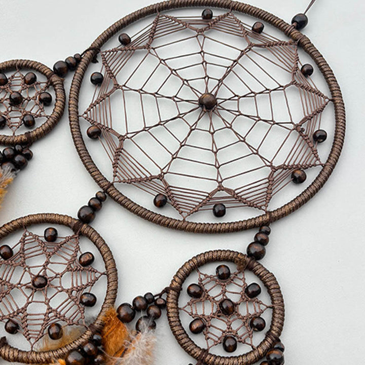 Olivenorma Tribal Symbol Boho Decorazione da parete Acchiappasogni circolare in rete - image 4