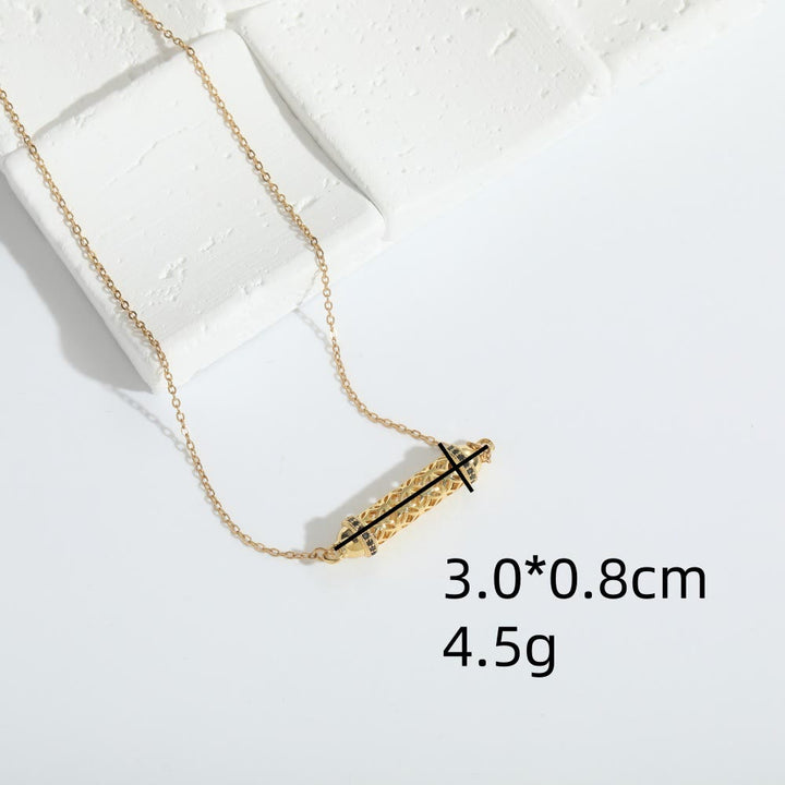 Collana girocollo vintage Olivenorma con tubo cavo e zirconi - image 2