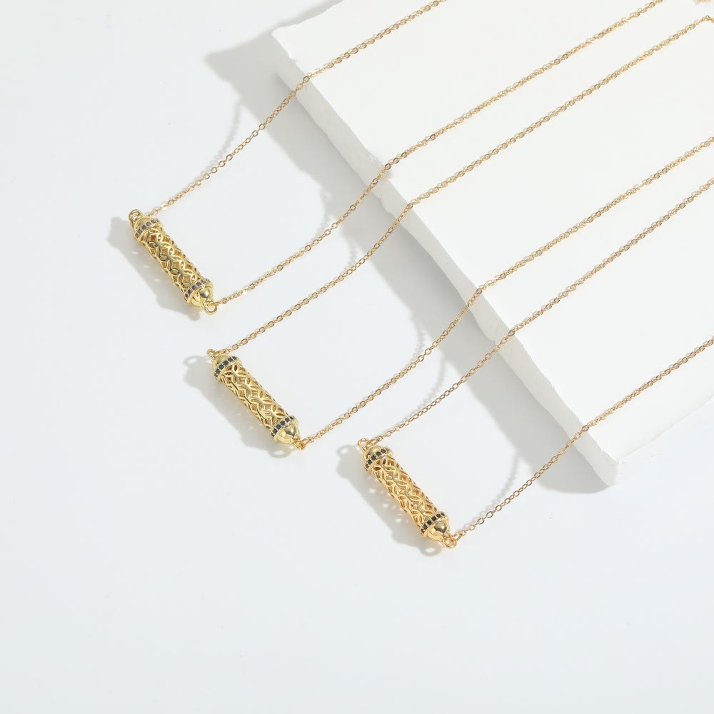 Collana girocollo vintage Olivenorma con tubo cavo e zirconi - image 11