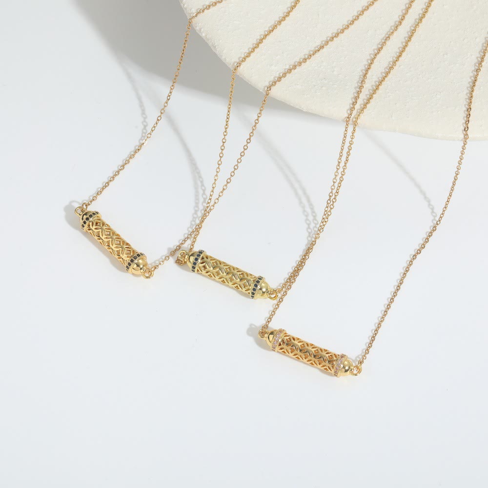 Collana girocollo vintage Olivenorma con tubo cavo e zirconi - image 10