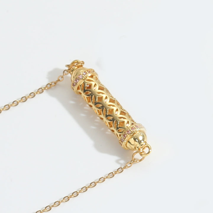 Collana girocollo vintage Olivenorma con tubo cavo e zirconi - Rosa - image 9