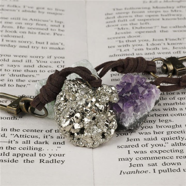 Portachiavi con ciondolo in pietra preziosa di cristallo grezzo naturale Olivenorma - image 21