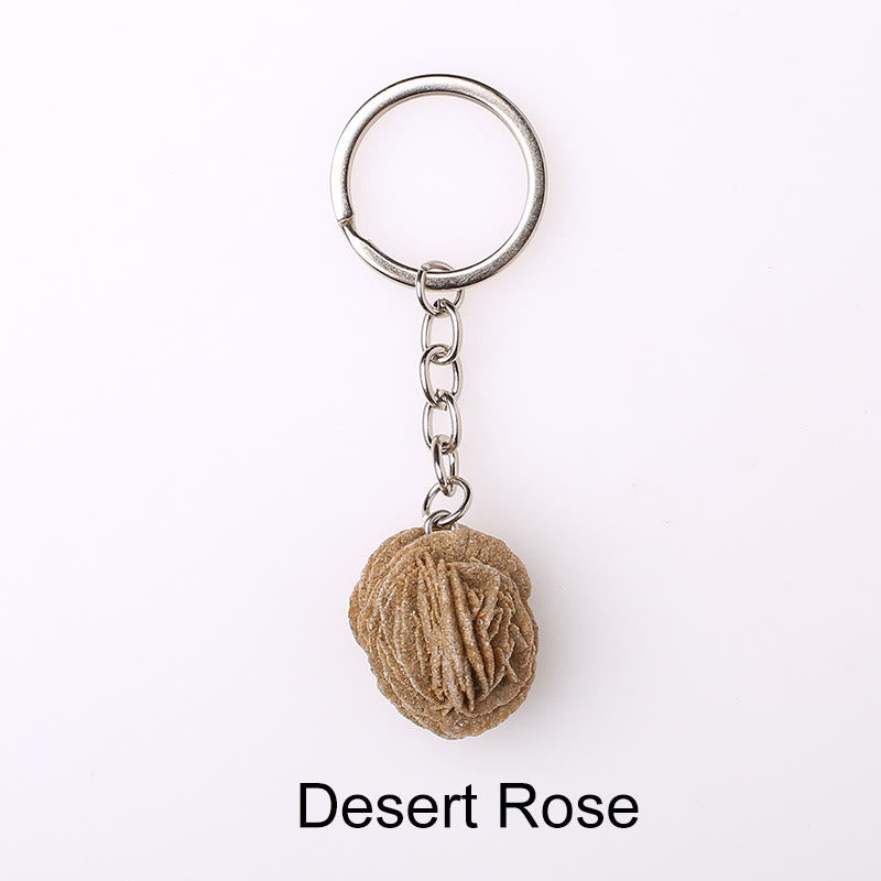 Olivenorma Portachiavi unico in cristallo grezzo con pietra preziosa grezza - Rosa del deserto - image 42