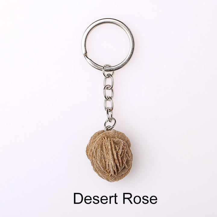 Olivenorma Portachiavi unico in cristallo grezzo con pietra preziosa grezza - Rosa del deserto - image 42