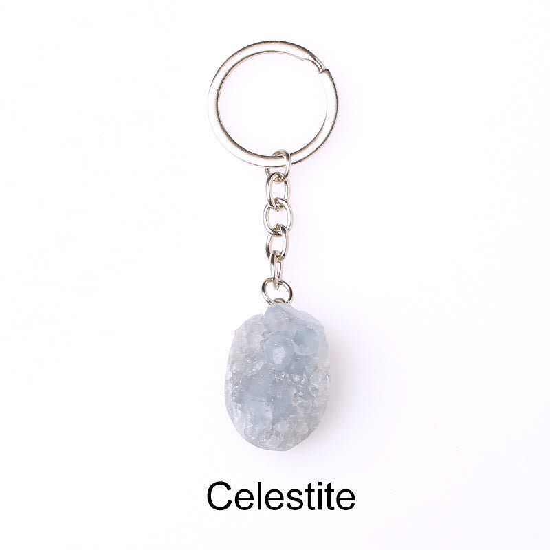 Olivenorma Portachiavi unico in cristallo grezzo con pietra preziosa grezza - Celestite - image 10