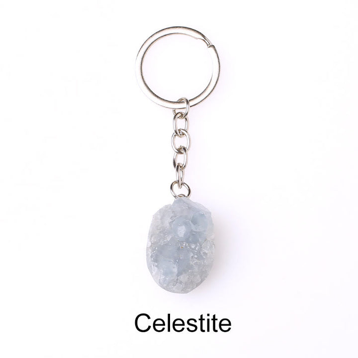 Olivenorma Portachiavi unico in cristallo grezzo con pietra preziosa grezza - Celestite - image 10