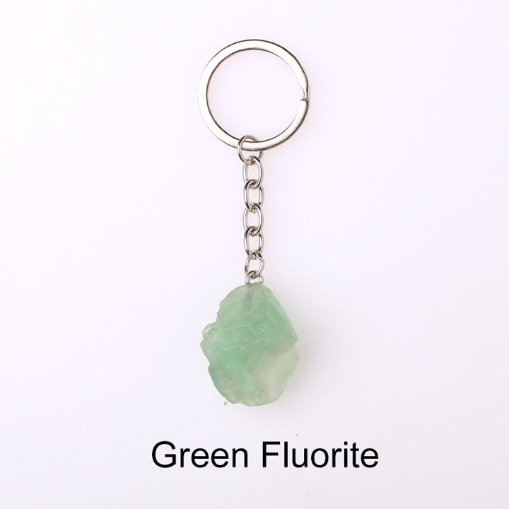 Olivenorma Portachiavi unico in cristallo grezzo con pietra preziosa grezza - Fluorite verde - image 61