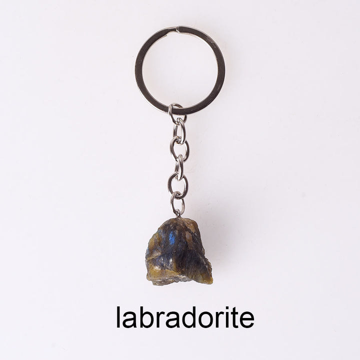 Olivenorma Portachiavi unico in cristallo grezzo con pietra preziosa grezza - Labradorite - image 48