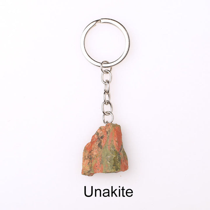 Olivenorma Portachiavi unico in cristallo grezzo con pietra preziosa grezza - Unakite - image 58