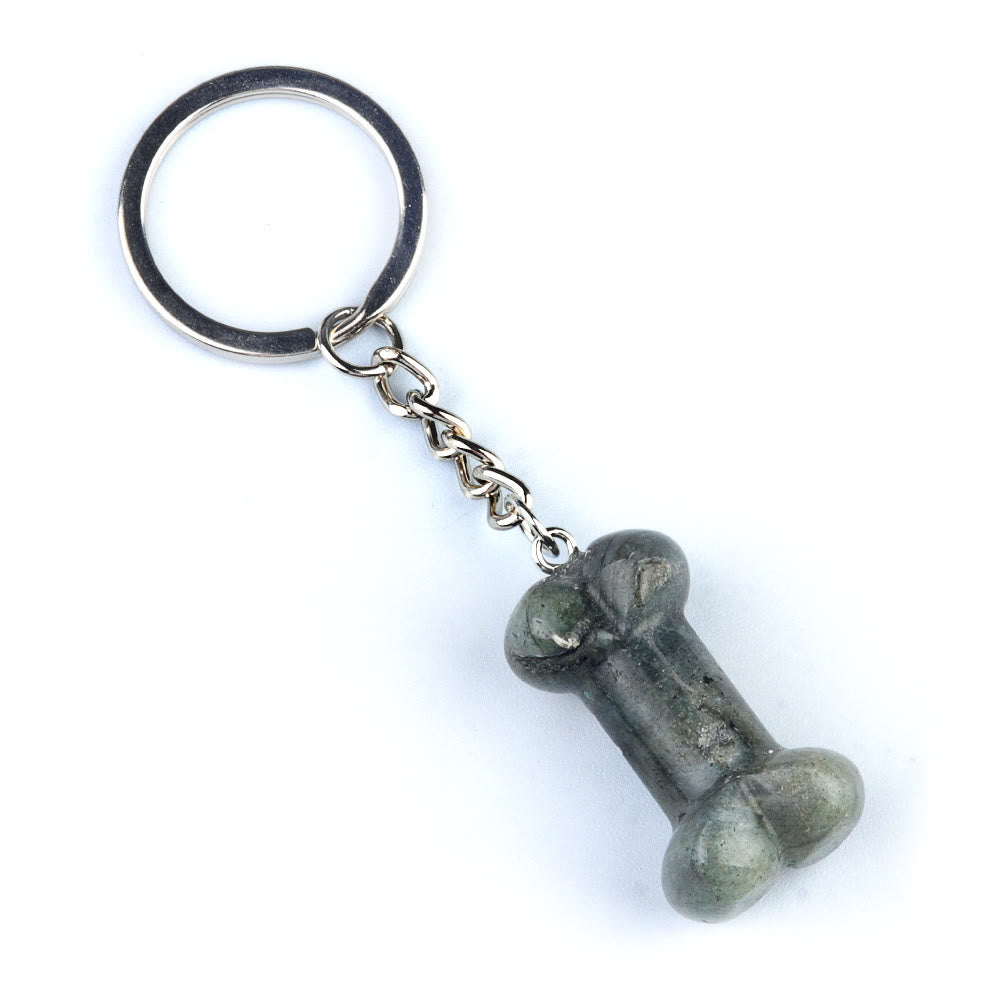 Olivenorma Portachiavi a forma di osso in cristallo naturale dai colori vivaci - Labradorite - image 6