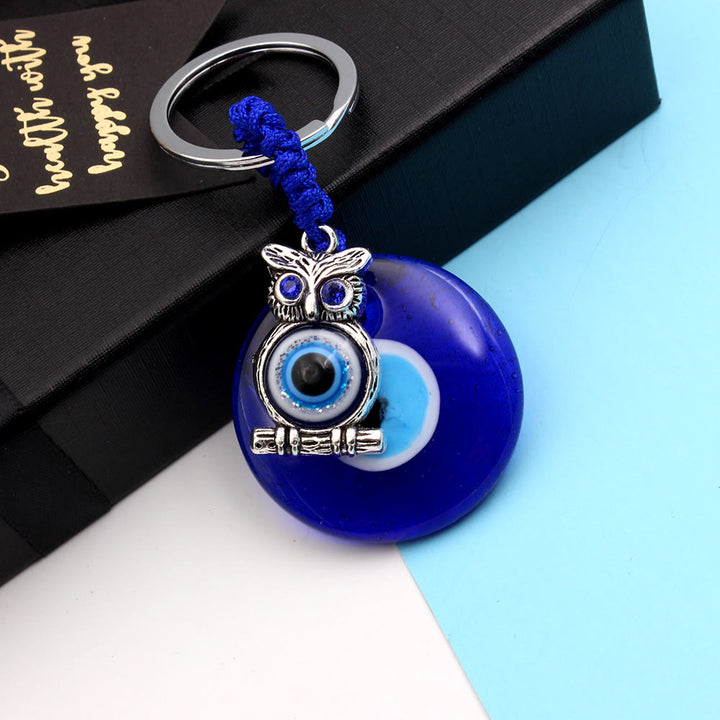 Portachiavi Olivenorma Blue Evil Eye con diversi ciondoli decorativi - Gufo - image 7