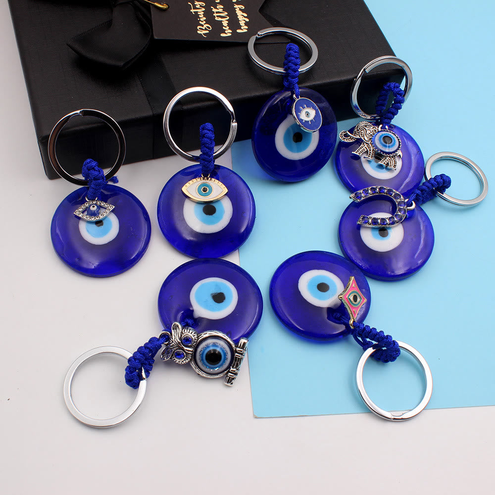 Portachiavi Olivenorma Blue Evil Eye con diversi ciondoli decorativi - image 13