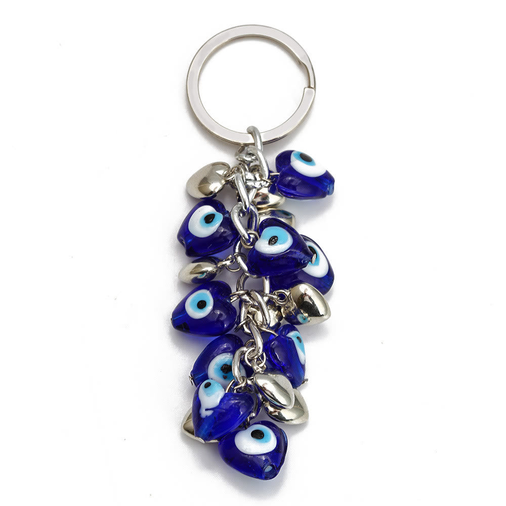 Portachiavi Olivenorma con cuore blu vibrante e occhio malvagio con più ciondoli - C - image 11